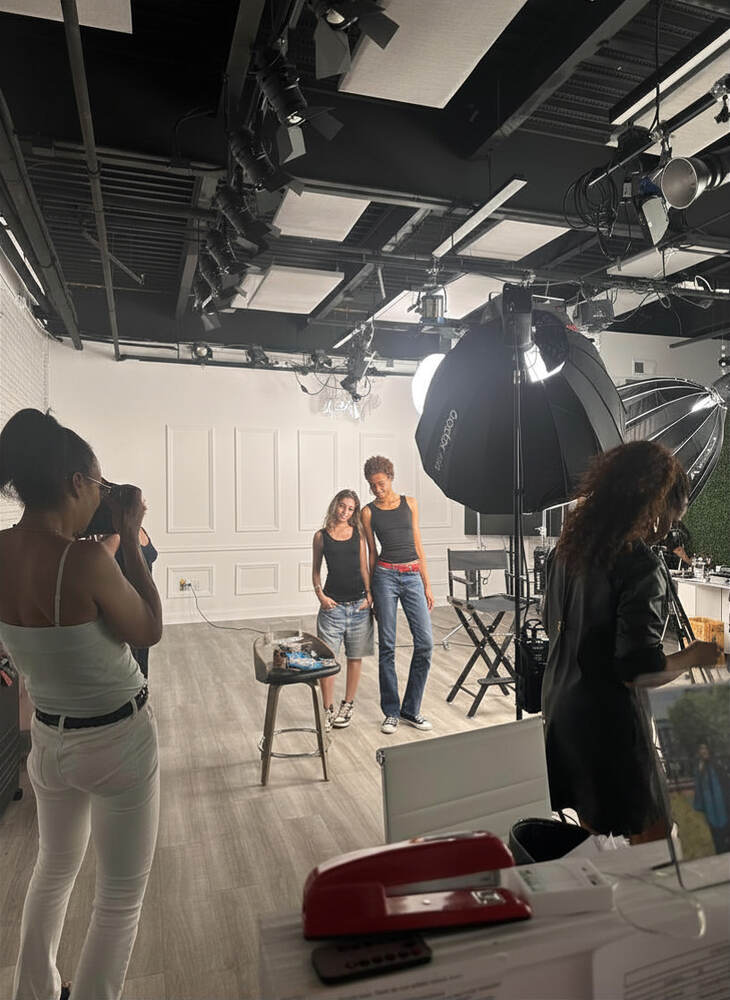 The community gathered in the studio