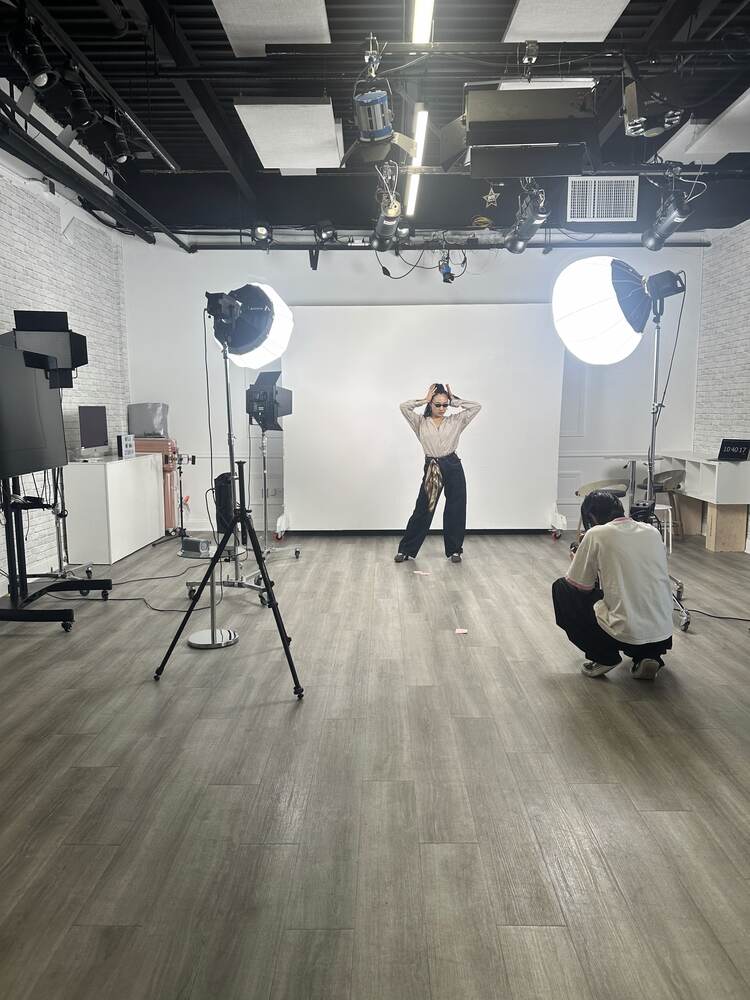 A movement and arts session in the studio