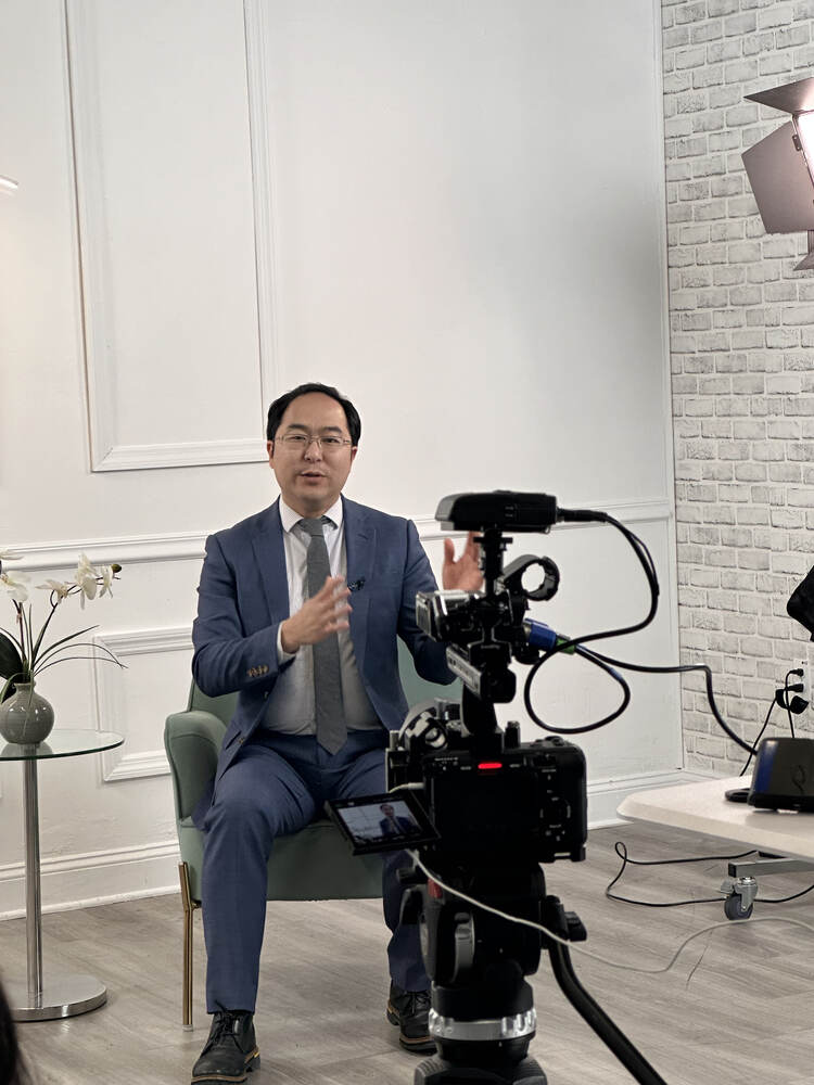 An interview subject on camera